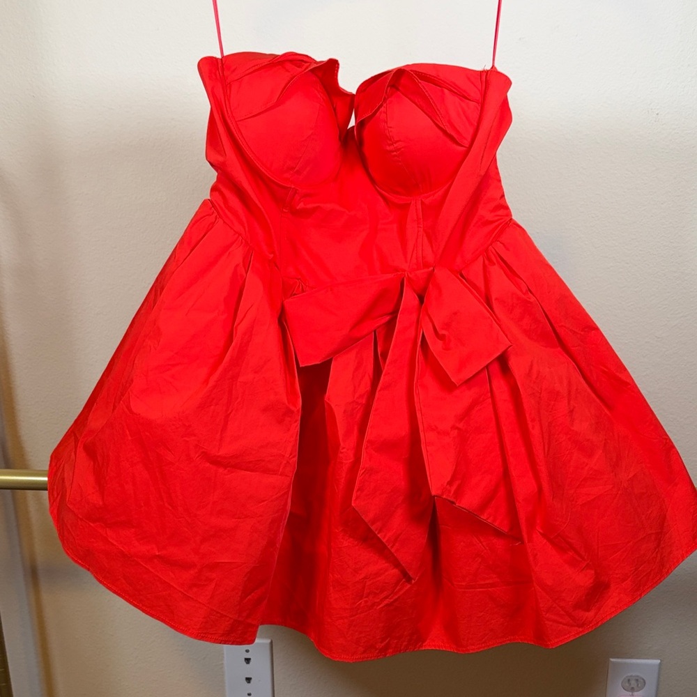 Fashion Nova Strapless Red Dress